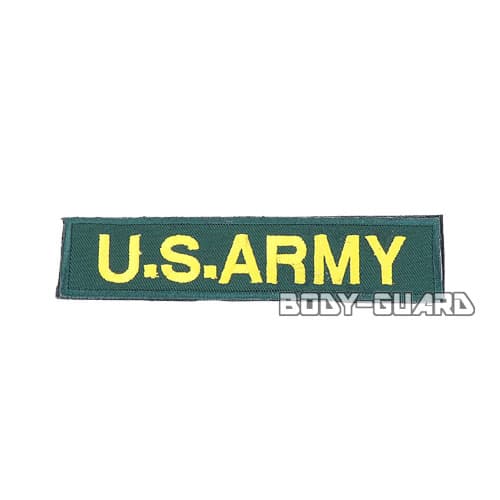 U.S. ARMY　角ワッペン　13.5×3　カーキ(黄字)【ゆうパケット対応】