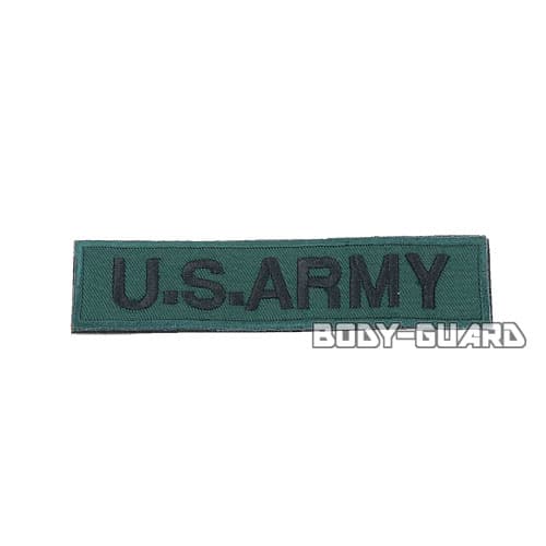 U.S. ARMY　角ワッペン　13.5×3　カーキ(黒字)【ゆうパケット対応】
