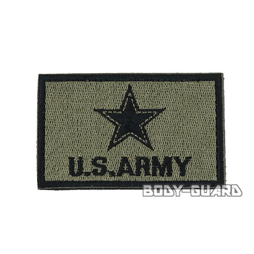 U.S. ARMY　角ワッペン　8×5　カーキ【ゆうパケット対応】
