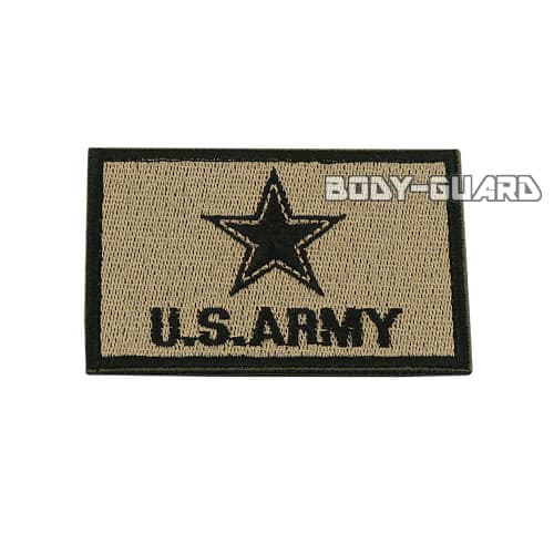 U.S. ARMY　角ワッペン　8×5　ブラウン【ゆうパケット対応】