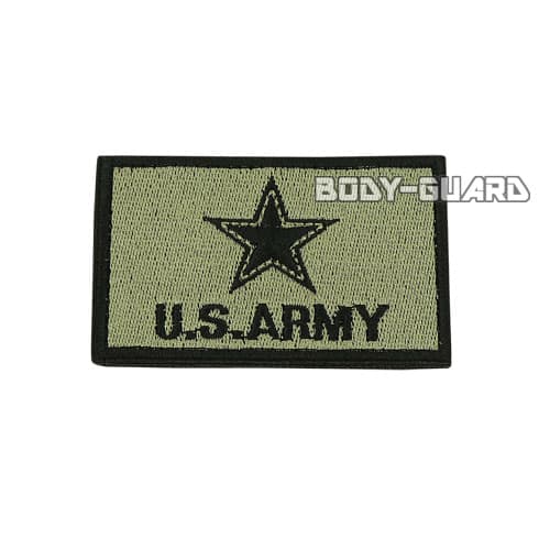 U.S. ARMY　角ワッペン　8×5　グレー【ゆうパケット対応】