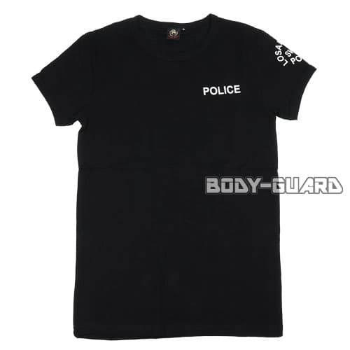 POLICE　半袖Tシャツ　タイプ3　バックプリントあり　ブラック　XXL【ゆうパケット対応】