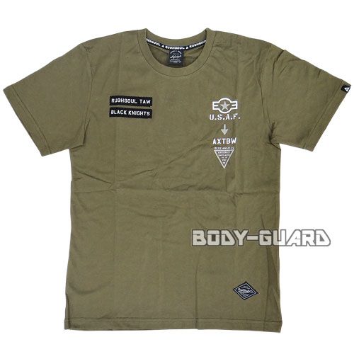 半袖Tシャツ　RUSHSOUL　カーキ　XL【ゆうパケット対応】