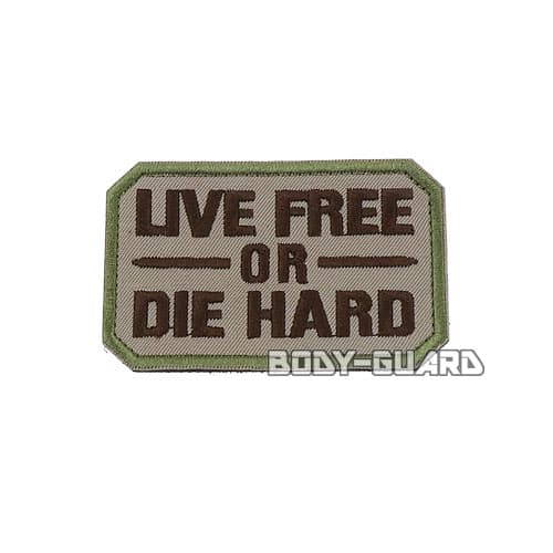 LIVE FREE OR DIE HARD　ワッペン　ベージュ【ゆうパケット対応】