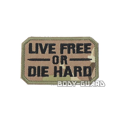 LIVE FREE OR DIE HARD　ワッペン　CP迷彩【ゆうパケット対応】