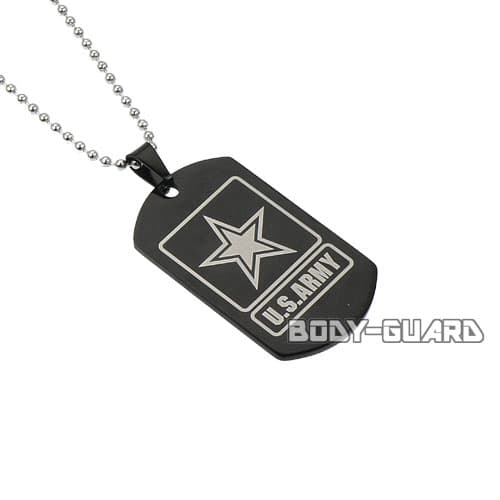 US・ARMY　ペンダントタグ　ブラック【ゆうパケット対応商品】