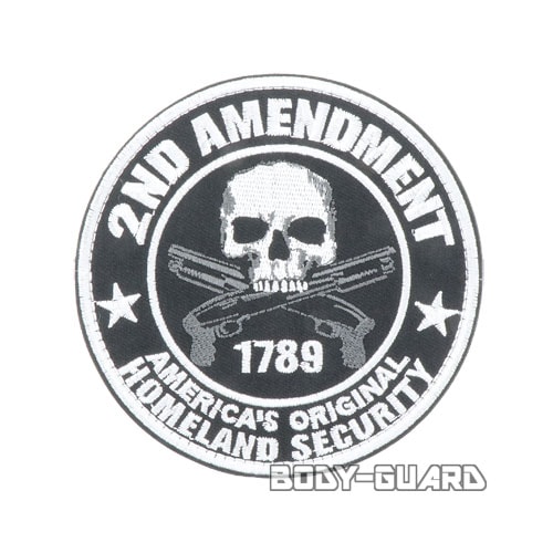 円形ワッペン　AMENDMENT　ホワイトライン【ゆうパケット対応】