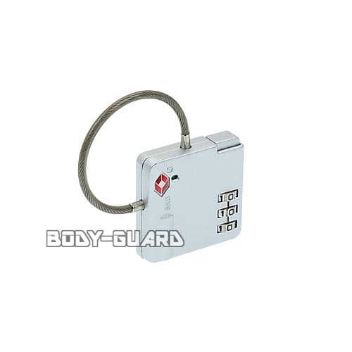 TSAロック　ワイヤータイプ　TSA-529　シルバー【ゆうパケット対応】